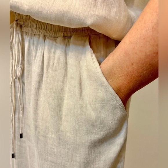 Vince Linen Blend Drawstring Waist Dress - Picture 8 of 11